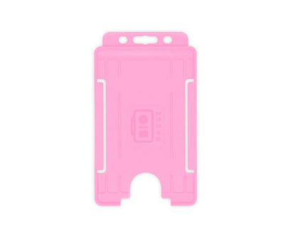 Pink Single-Sided BIOBADGE Open Faced ID Card Holders - Portrait (Pack of 100)