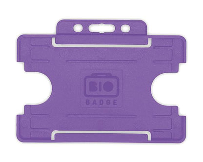 Purple Single-Sided BIOBADGE Open Faced ID Card Holders - Landscape (Pack of 100)