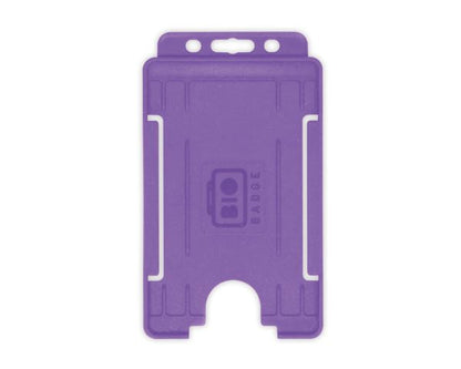 Purple Single-Sided BIOBADGE Open Faced ID Card Holders - Portrait (Pack of 100)