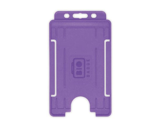 Purple Single-Sided BIOBADGE Open Faced ID Card Holders - Portrait (Pack of 100)