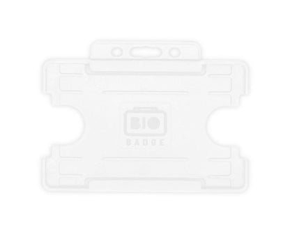 White Single-Sided BIOBADGE Open Faced ID Card Holders - Landscape (Pack of 100)
