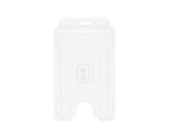 White Single-Sided BIOBADGE Open Faced ID Card Holders - Portrait (Pack of 100)