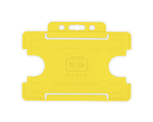 Yellow Single-Sided BIOBADGE Open Faced ID Card Holders - Landscape (Pack of 100)
