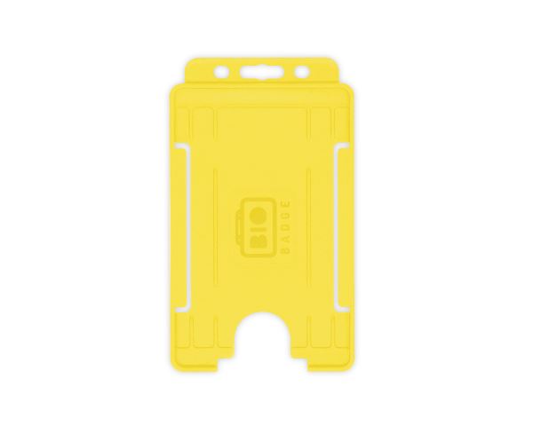 Yellow Single-Sided BIOBADGE Open Faced ID Card Holders - Portrait (Pack of 100)