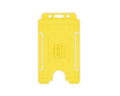 Yellow Single-Sided BIOBADGE Open Faced ID Card Holders - Portrait (Pack of 100)
