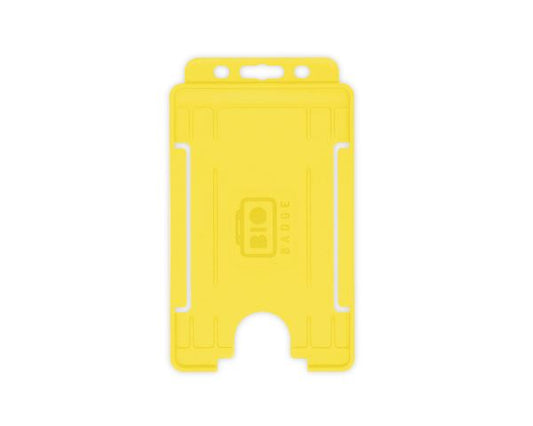Yellow Single-Sided BIOBADGE Open Faced ID Card Holders - Portrait (Pack of 100)