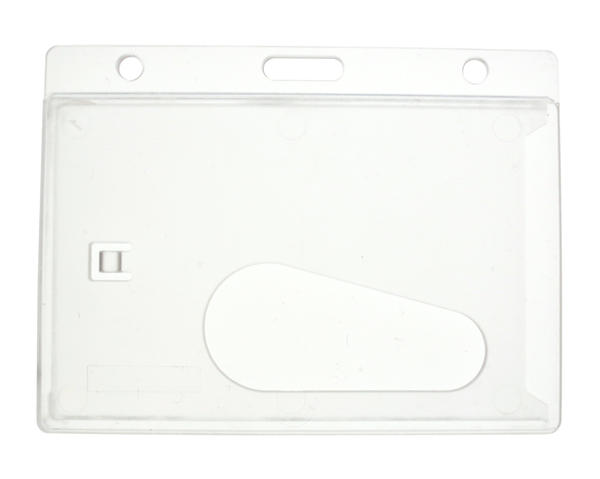 Enclosed Rigid Card Holder  Clear with 50mm Thumb Slot  Landscape (Pack of 100)