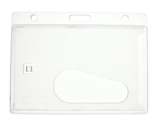 Enclosed Rigid Card Holder  Clear with 50mm Thumb Slot  Landscape (Pack of 100)