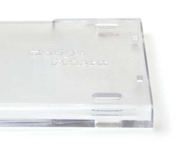 Enclosed Badge Prison Holders Single Use  Permanent Locking - Portrait / Vertical (Pack of 100)