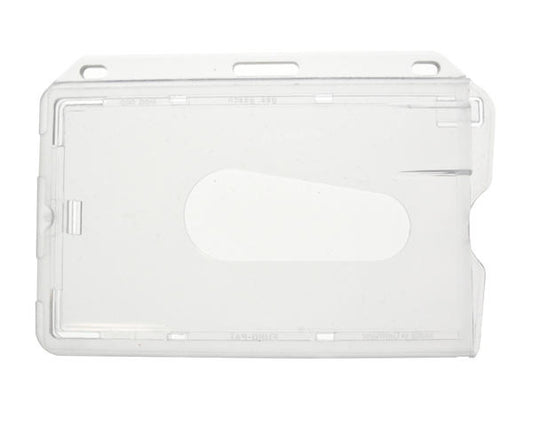 Enclosed Rigid Card Holders Clear Polished Premium - Landscape  Horizontal (Pack of 100)