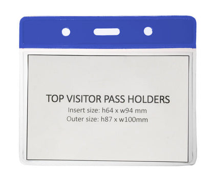 Vinyl Blue Top Card Holders - 91x65mm (Pack of 100)