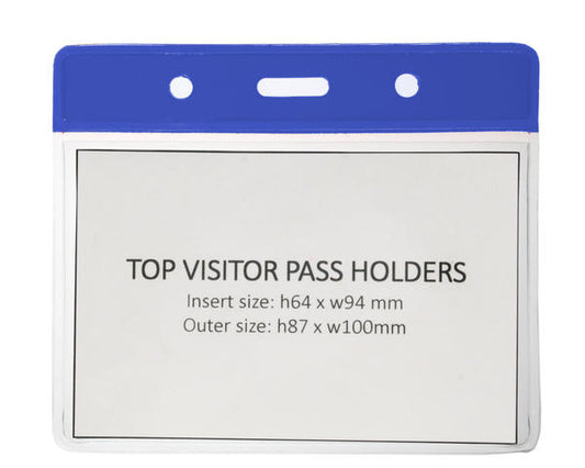 Vinyl Blue Top Card Holders - 91x65mm (Pack of 100)