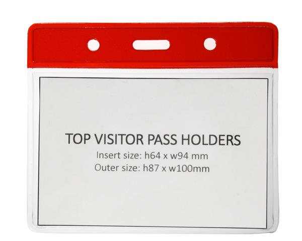 Vinyl Red Top Card Holders - 91x65mm (Pack of 100)