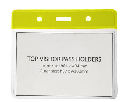 Vinyl Yellow Top Card Holders - 91x65mm (Pack of 100)