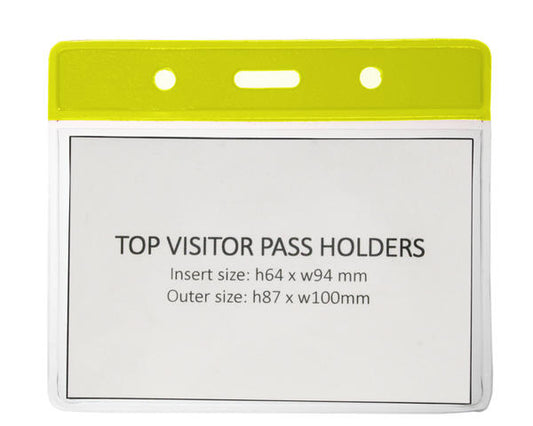 Vinyl Yellow Top Card Holders - 91x65mm (Pack of 100)