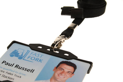 10mm Recycled Plain Black Lanyards with Metal Lobster Clip (Pack of 100)
