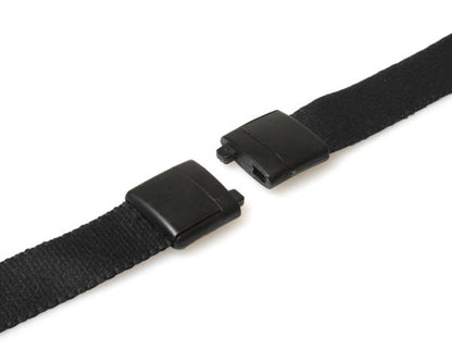 15mm Recycled Plain Black Lanyards with Plastic J Clip (Pack of 100)