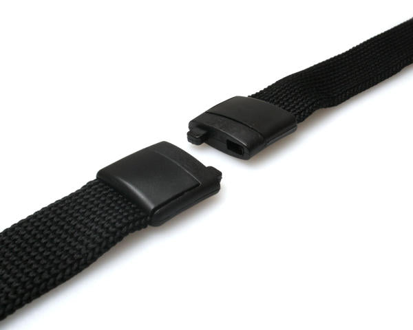 16mm Black Tubular Flexiweave Breakaway Lanyards with attached Mini Yoyo Card Reel & Clear Vinyl Strap (Pack of 50)