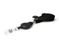 16mm Black Tubular Flexiweave Breakaway Lanyards with attached Mini Yoyo Card Reel & Clear Vinyl Strap (Pack of 50)
