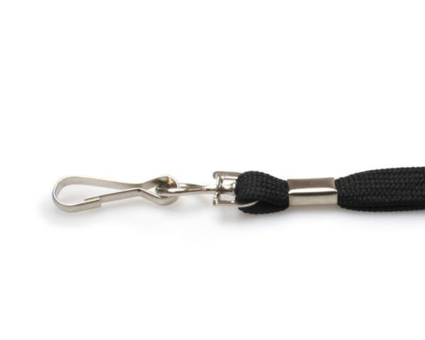 10mm Recycled Black Tubular Breakaway Lanyards with Metal J-Clip (Pack of 100)