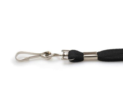 10mm Recycled Black Tubular Breakaway Lanyards with Metal J-Clip (Pack of 100)