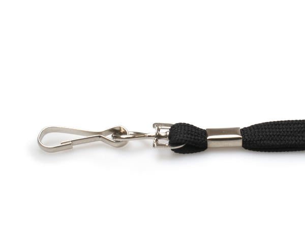 10mm Recycled Black Tubular Breakaway Lanyards with Metal J-Clip (Pack of 100)