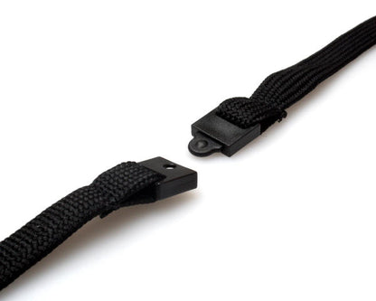 10mm Recycled Black Tubular Breakaway Lanyards with Metal J-Clip (Pack of 100)