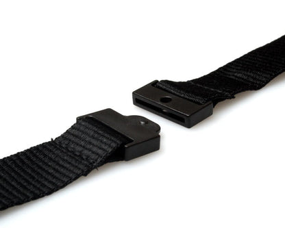 20mm Recycled Black Lanyards with Flat Breakaway and Metal Trigger Clip (Pack of 100)