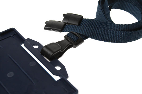 10mm Recycled Plain Dark Blue Lanyards with Plastic J Clip (Pack of 100)