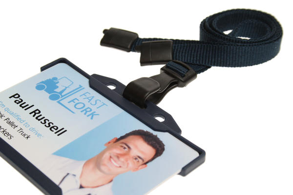 10mm Recycled Plain Dark Blue Lanyards with Plastic J Clip (Pack of 100)