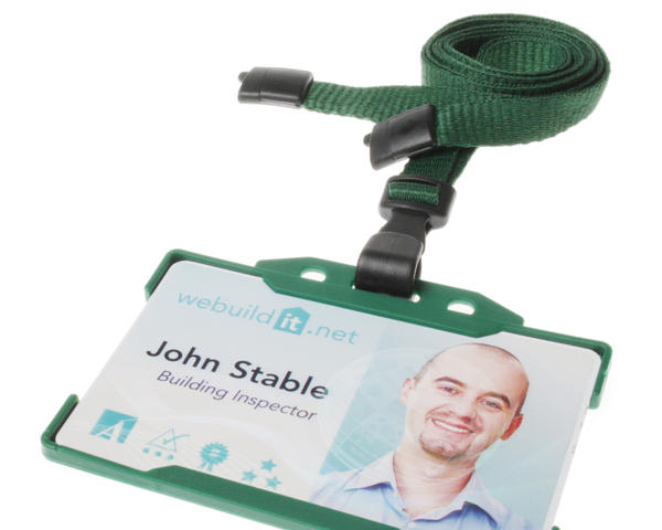10mm Recycled Plain Dark Green Lanyards with Plastic J Clip (Pack of 100)