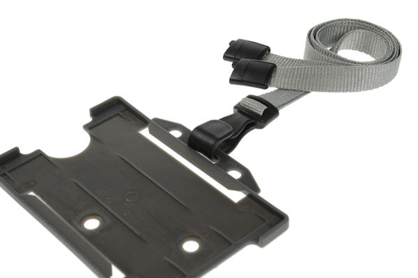 10mm Recycled Plain Grey Lanyards with Plastic J Clip (Pack of 100)