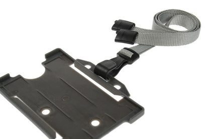 10mm Recycled Plain Grey Lanyards with Plastic J Clip (Pack of 100)