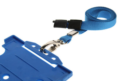 10mm Recycled Light Blue Lanyards with Breakaway and Metal Lobster Clip (Pack of 100)