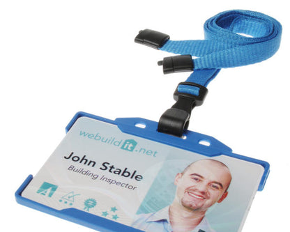 10mm Recycled Plain Light Blue Lanyards with Plastic J Clip (Pack of 100)