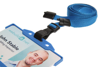 10mm Recycled Plain Light Blue Lanyards with Plastic J Clip (Pack of 100)