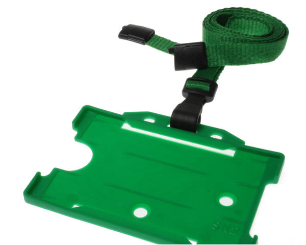 10mm Recycled Plain Light Green Lanyards with Plastic J Clip (Pack of 100)