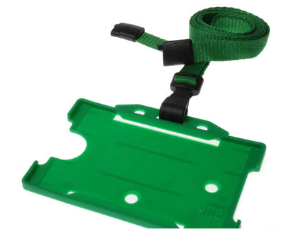 10mm Recycled Plain Light Green Lanyards with Plastic J Clip (Pack of 100)