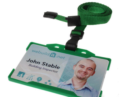 10mm Recycled Plain Light Green Lanyards with Plastic J Clip (Pack of 100)