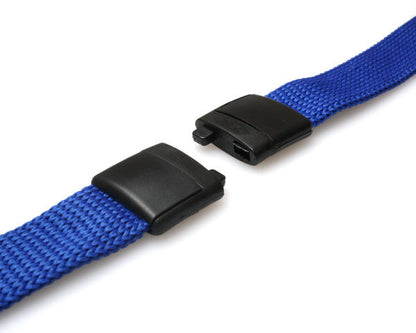 16mm Mid Blue Tubular Flexiweave Breakaway Lanyards with attached Mini Yoyo Card Reel & Clear Vinyl Strap (Pack of 50)