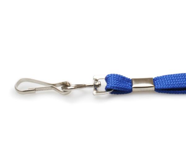 10mm Mid Blue Tubular Breakaway Lanyards with Metal J-Clip (Pack of 100)
