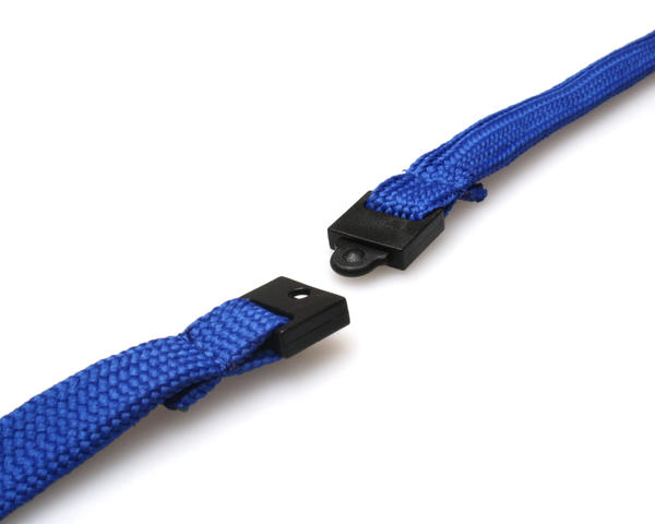 10mm Mid Blue Tubular Breakaway Lanyards with Metal J-Clip (Pack of 100)