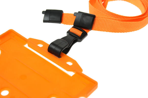 10mm Recycled Plain Orange Lanyards with Plastic J Clip (Pack of 100)