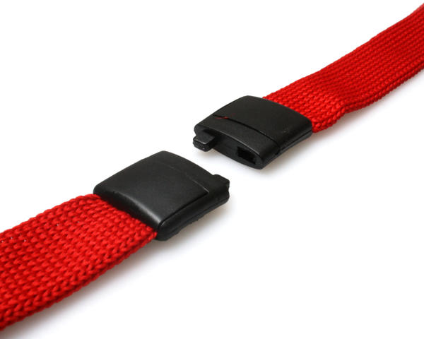 16mm Red Tubular Flexiweave Breakaway Lanyards with attached Mini Yoyo Card Reel & Clear Vinyl Strap (Pack of 50)