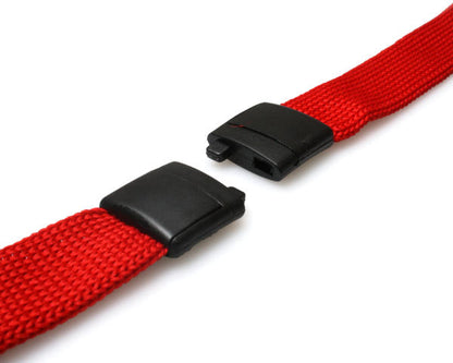 16mm Red Tubular Flexiweave Breakaway Lanyards with attached Mini Yoyo Card Reel & Clear Vinyl Strap (Pack of 50)