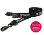 15mm Recycled Black Staff Lanyards with Plastic J Clip (Pack of 100)