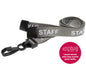 15mm Recycled Grey Staff Lanyards with Plastic J Clip (Pack of 100)