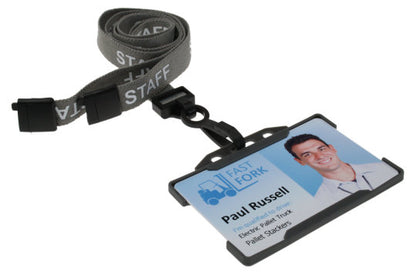 15mm Recycled Grey Staff Lanyards with Plastic J Clip (Pack of 100)