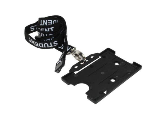 15mm Recycled Black Student Lanyards With Metal Lobster Clip (Pack of 100)