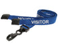 15mm Recycled Blue Visitor Lanyards with Breakaway and Plastic J Clip (Pack of 100)